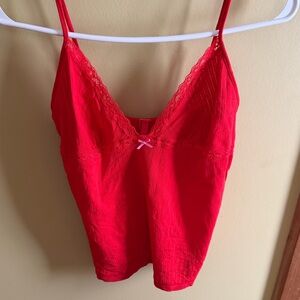 SKIMS Red Lace-Trim Camisole